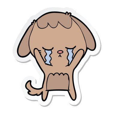 etiket ağlıyor bir karikatür köpek