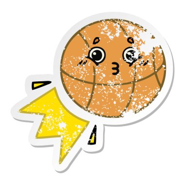 sevimli çizgi basketbol sıkıntılı etiket