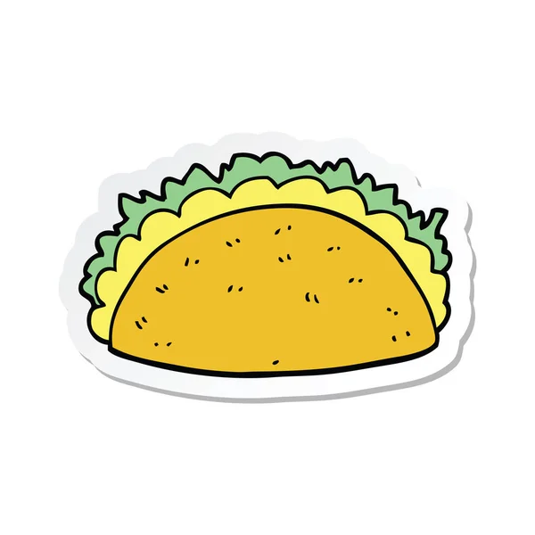 Aufkleber Eines Cartoon Taco — Stockvektor
