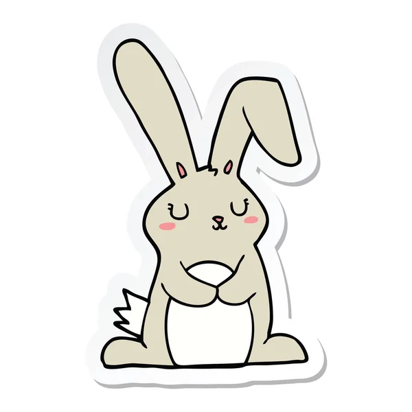 Sticker of a cartoon rabbit — Stock Vector