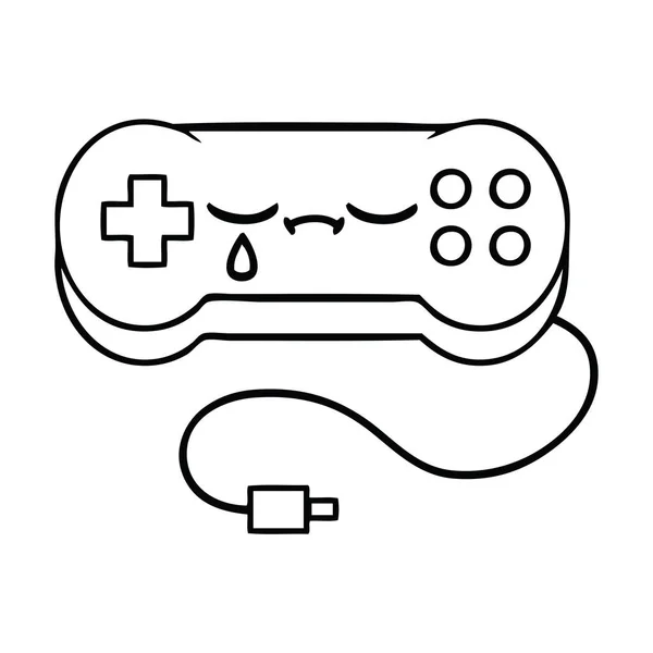 Linha desenho desenho desenho animado controle do jogo —  Vetores de Stock