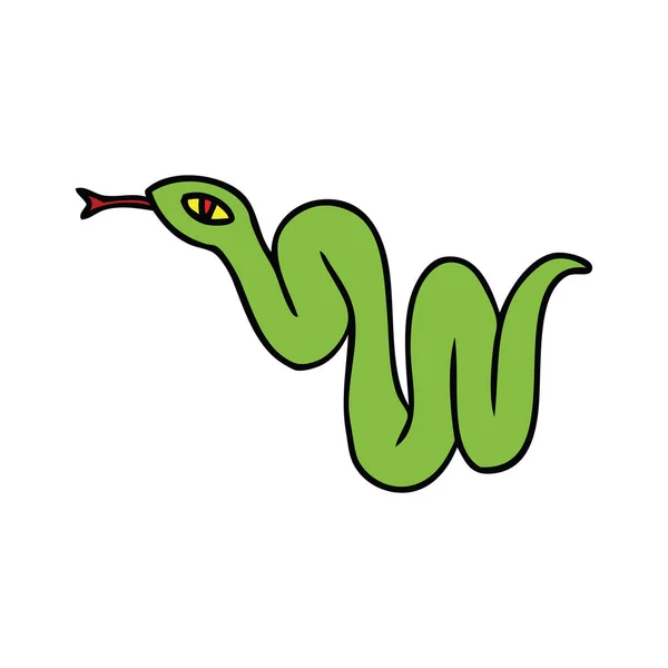 Γελοιογραφία doodle του ένα φίδι στον κήπο — Διανυσματικό Αρχείο