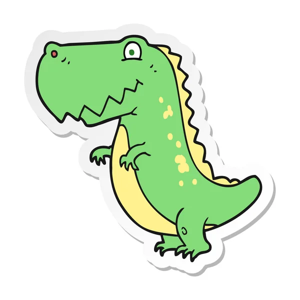 Sticker van een cartoon-dinosaurus — Stockvector