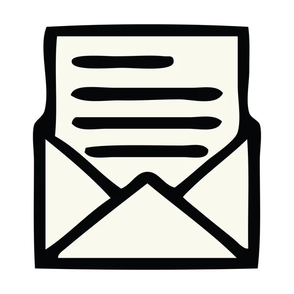 Söta tecknade brev och kuvert — Stock vektor