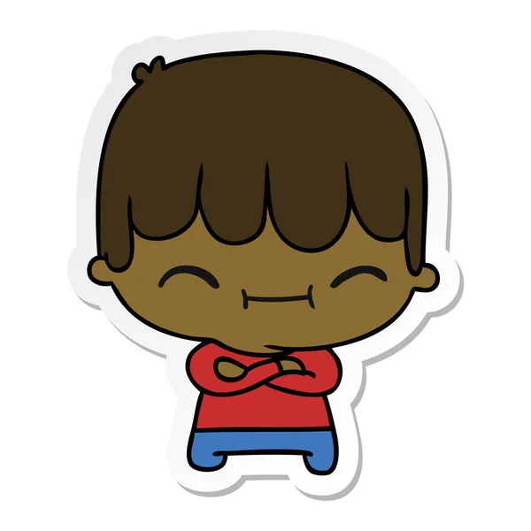 Sticker cartoon of kawaii cute boy — Stock Vector