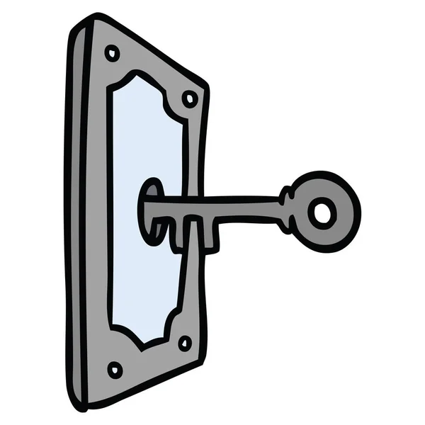 Gribouille de dessin animé d'une poignée de porte — Image vectorielle