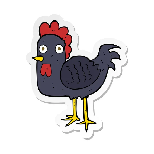 Sticker Cartoon Chicken — Stock Vector