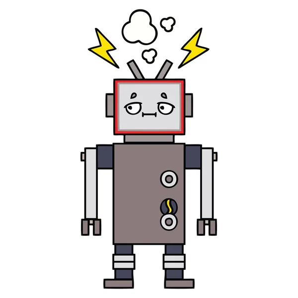 Söta Tecknade Robot — Stock vektor