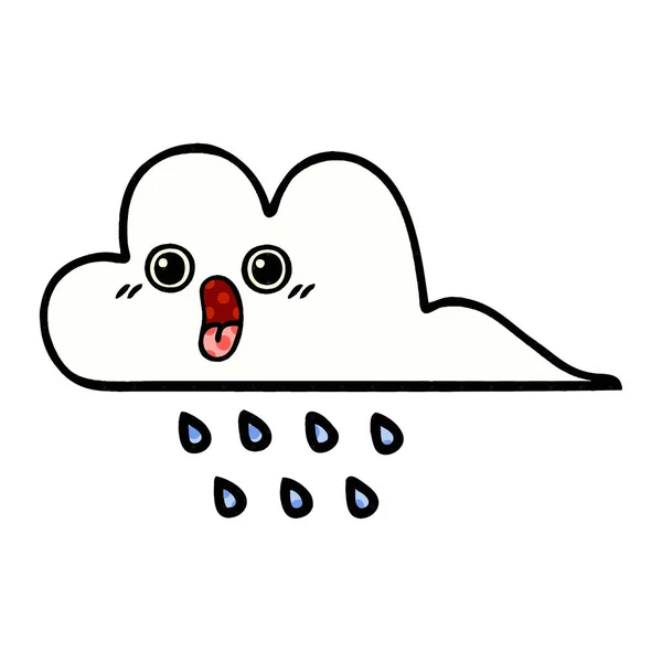 Bande Dessinée Style Dessin Animé Nuage Pluie — Image vectorielle