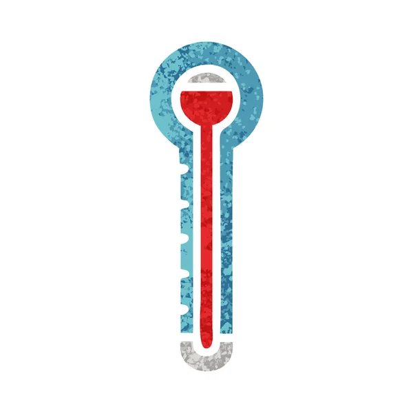 Retro Illustration Stil Cartoon Glas Thermometer — Stockvektor