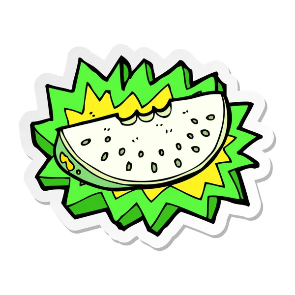 Pegatina de una rebanada de melón de dibujos animados — Vector de stock
