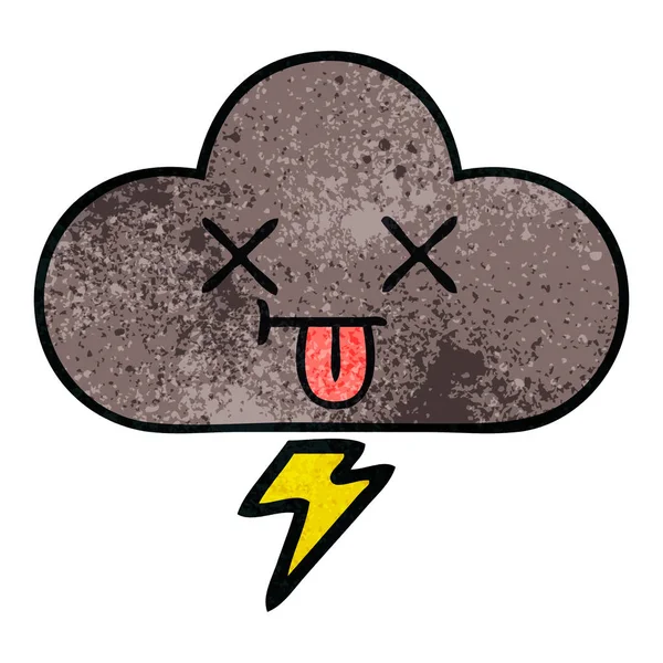 Ρετρό Grunge Υφή Γελοιογραφία Από Μια Καταιγίδα Σύννεφο — Διανυσματικό Αρχείο
