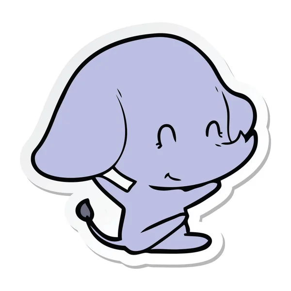 Autocollant Éléphant Dessin Animé Mignon — Image vectorielle