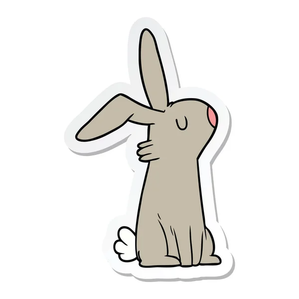 Autocollant d'un lapin dessin animé — Image vectorielle