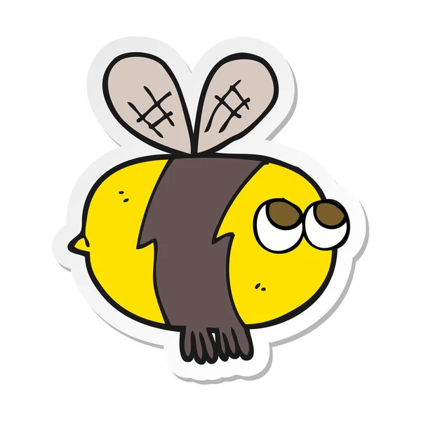 Sticker Van Een Cartoon Bee — Stockvector