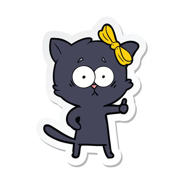 Pegatina Gato Dibujos Animados — Vector de stock