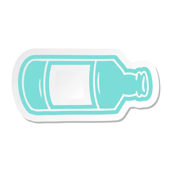 Cartoon sticker van een oude glazen fles — Stockvector