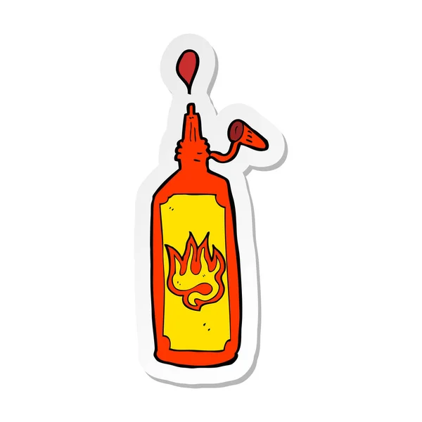 Etiket bir çizgi film sıcak sosu — Stok Vektör