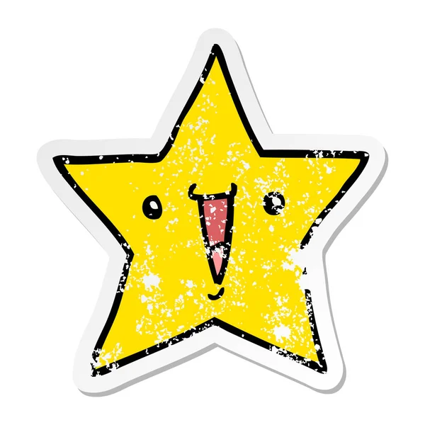 Stiker tertekan dari bintang kartun - Stok Vektor