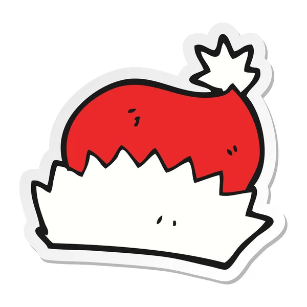 Sticker of a cartoon christmas hat — Stock Vector