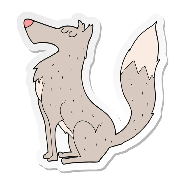Sticker van een cartoon wolf — Stockvector