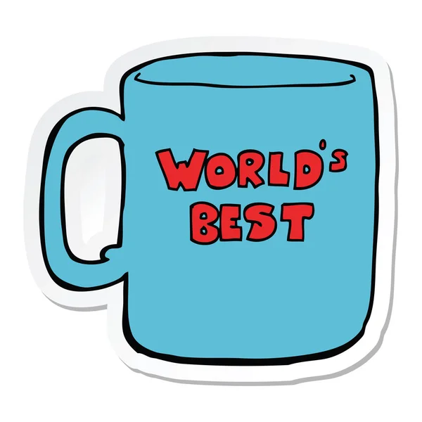 Sticker of a worlds best mug — Stock Vector