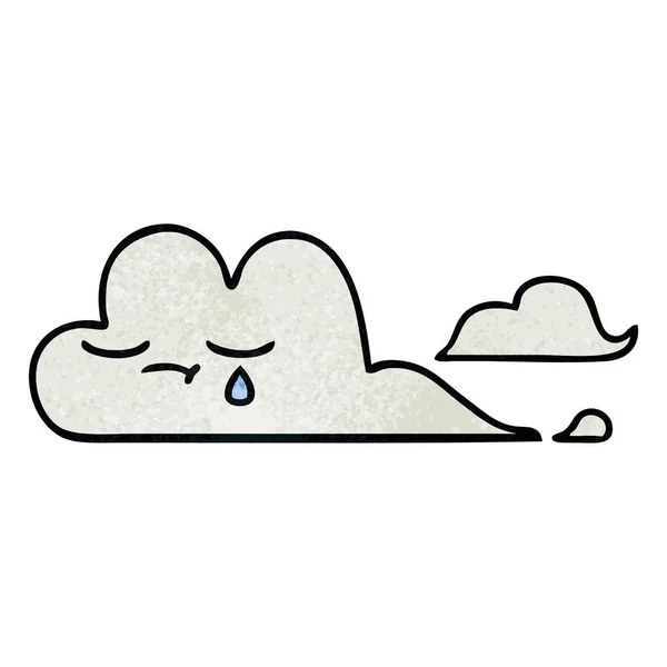 レトロなグランジ テクスチャ漫画白い雲 — ストックベクタ