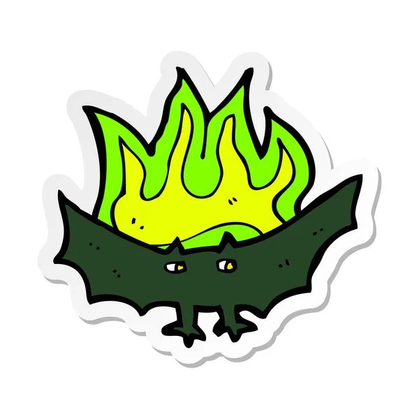 Klistermärke Tecknad Spooky Vampyr Bat — Stock vektor