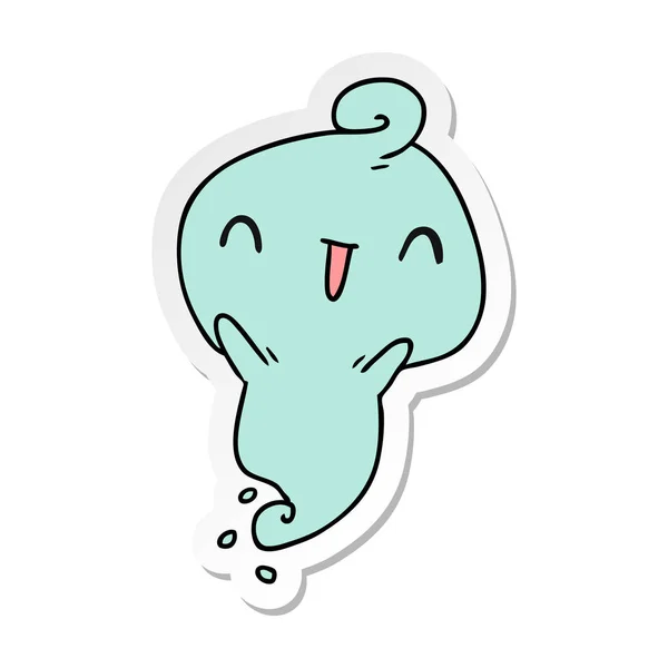 Sticker Cartoon Illustration Kawaii Cute Dead Ghost — Stock Vector
