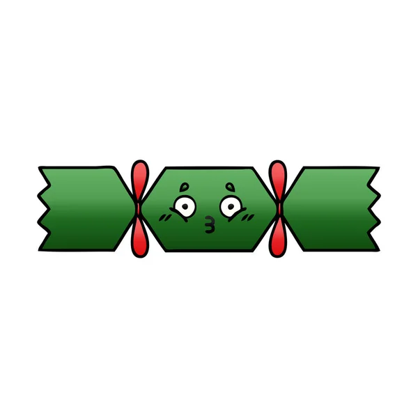 Gradiente sombreado cartoon cracker de Natal —  Vetores de Stock