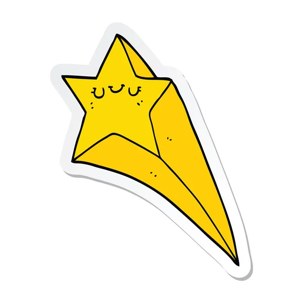 Autocollant d'une étoile filante dessin animé — Image vectorielle