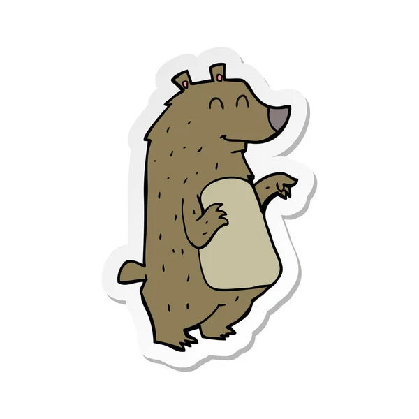 Pegatina de un oso de dibujos animados — Vector de stock