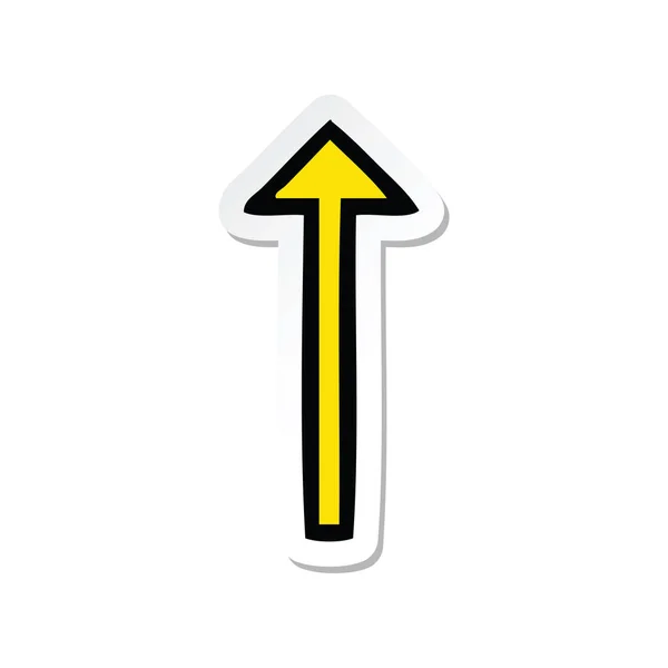 Adesivo di un simpatico cartone animato simbolo freccia lunga — Vettoriale Stock
