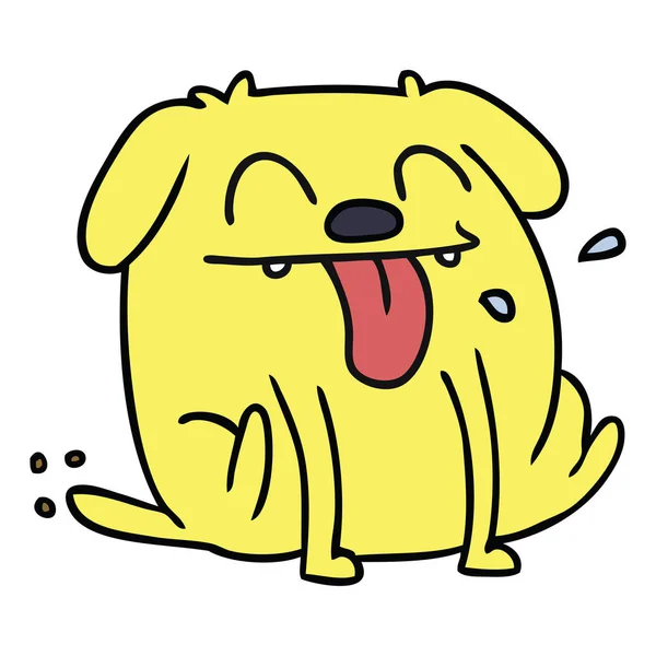 Dibujos animados de lindo perro kawaii — Vector de stock