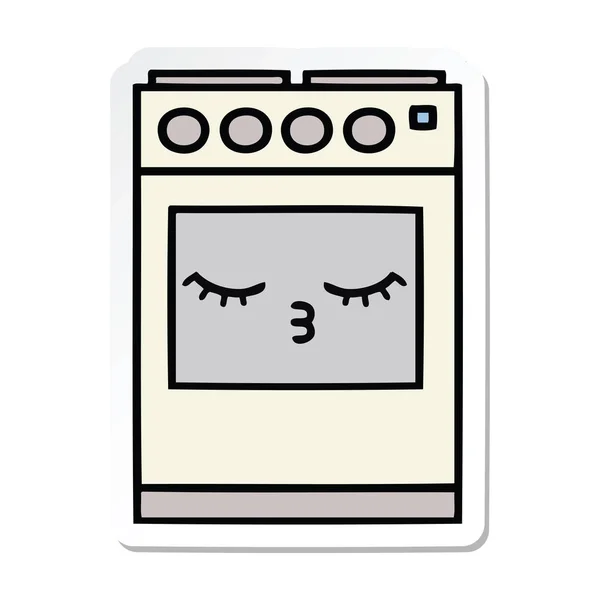 Pegatina de un lindo horno de cocina de dibujos animados — Vector de stock