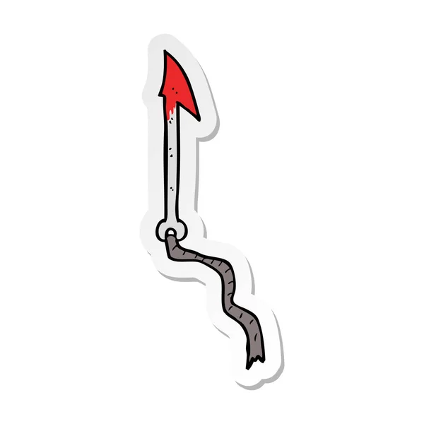 Sticker of a cartoon harpoon — Stock Vector