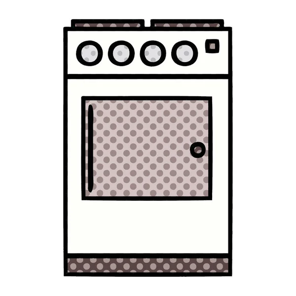 Cómic estilo de dibujos animados horno y cocina — Archivo Imágenes Vectoriales