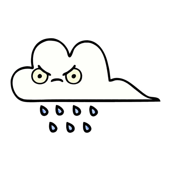 Комікс-книга мультяшна хмара дощу — стоковий вектор