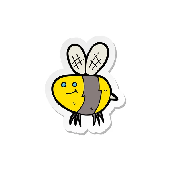 Klistermärke Tecknad Bee — Stock vektor
