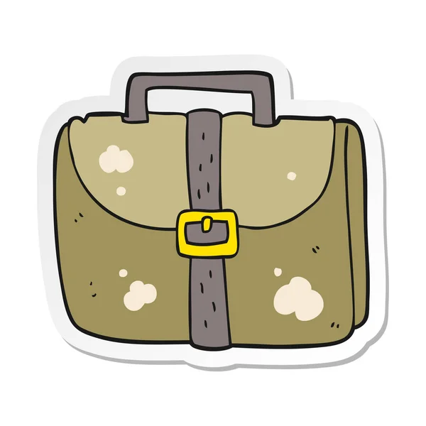 Sticker Cartoon Old Work Bag — Stock Vector