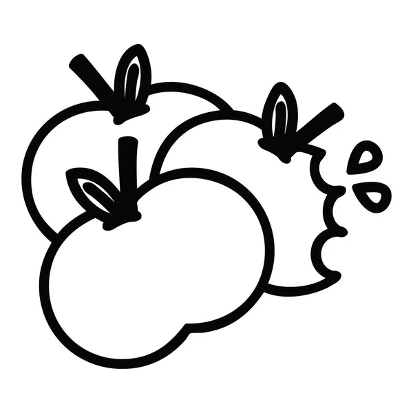 Saftiga Äpplen Ikon Symbol — Stock vektor