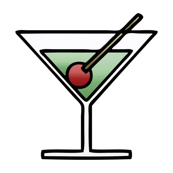 Gradient grijs cartoon fancy cocktail — Stockvector