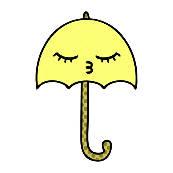 Serietidning Stil Tecknad Paraply — Stock vektor
