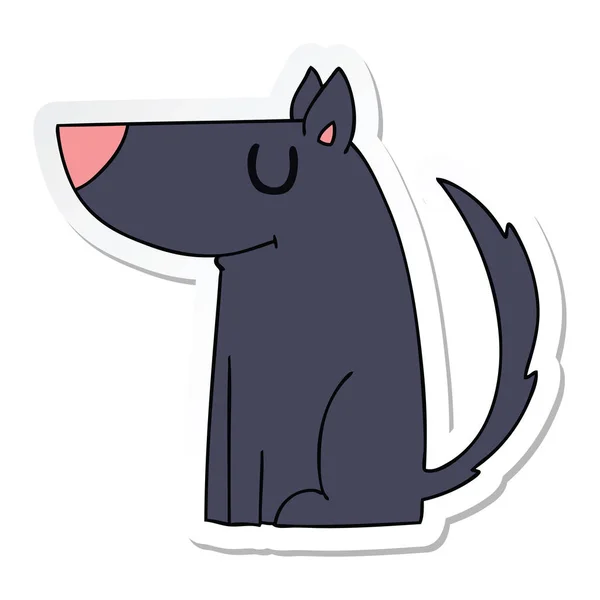 Etiqueta de um cão desenho animado desenhado à mão peculiar — Vetor de Stock