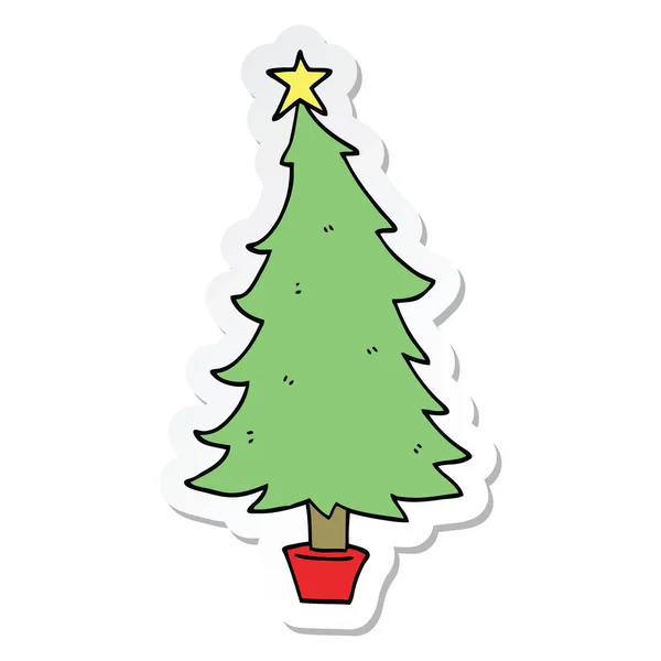 Sticker Van Een Cartoon Kerstboom — Stockvector