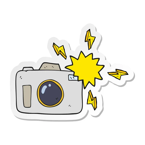 Sticker Cartoon Flashing Camera — Stock Vector
