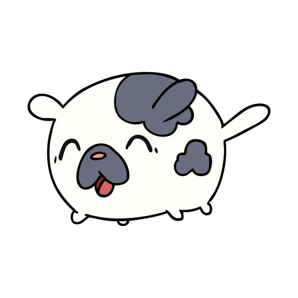 Desenho Animado Ilustração Kawaii Bonito Patch Dog — Vetor de Stock