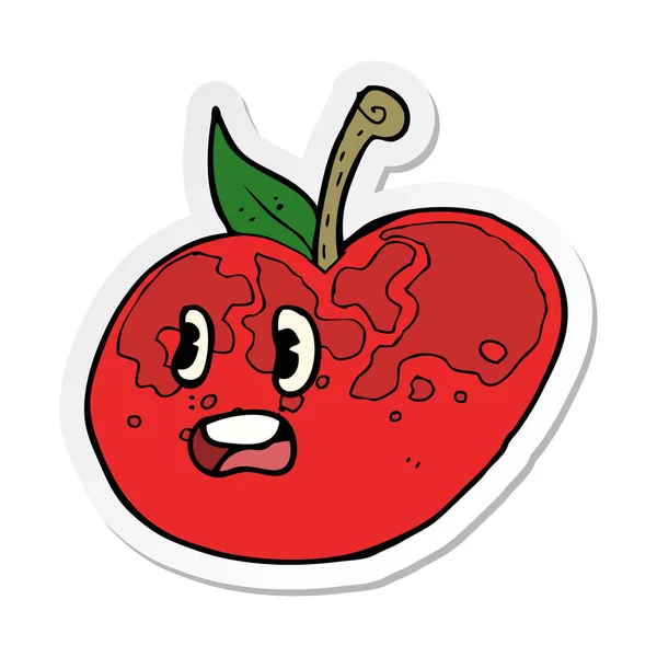 Sticker Cartoon Apple — Stock Vector
