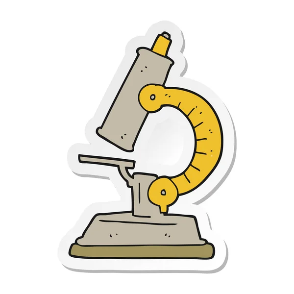 Sticker of a cartoon microscope — Stock Vector