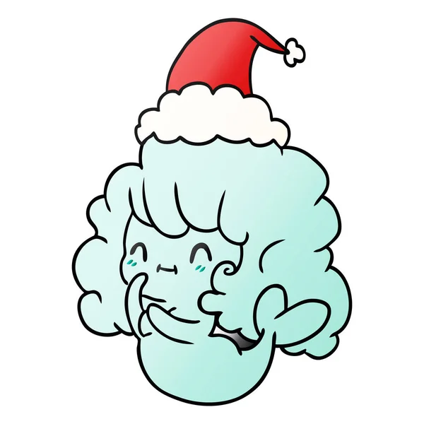 Weihnachtsgradienten Karikatur von kawaii ghost — Stockvektor